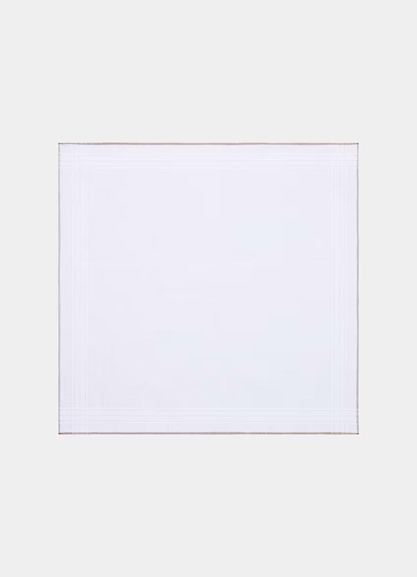 White Pocket Square Linen Cotton - SUITSUPPLY